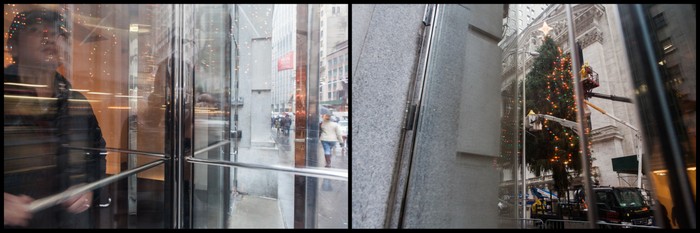 New-York Reflets Pluie Ekla Wall Street